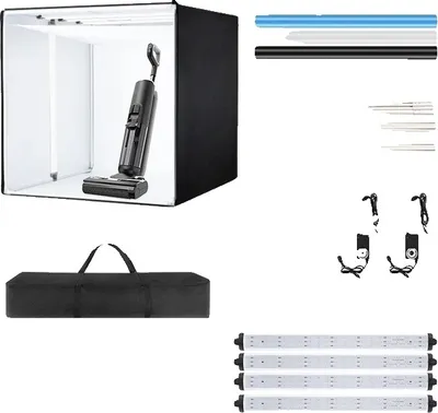 Produktbild von Fotografie-Lichtbox, 4 LED-Panel, CRI 95+, 120cm