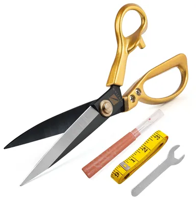 Productafbeelding van Solidchoice - Stoffenschaar 26,5 cm - Professionele Kleermakersschaar met Naadontrijger en Meetlint