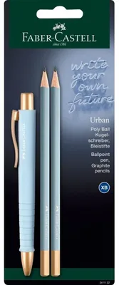 Produktbild von Faber-Castell 241122, Kugelschreiber, Graphitstift, Hellblau, Rund, Blau, Sichtverpackung