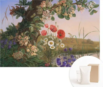 Produktbild von Fototapete - Wandbilder für Wohnzimmer - 104x70 cm - Dekorative Wandfolie - Modernes Design für Wanddekoration - Tapeten für Innenräume - Blumenidylle