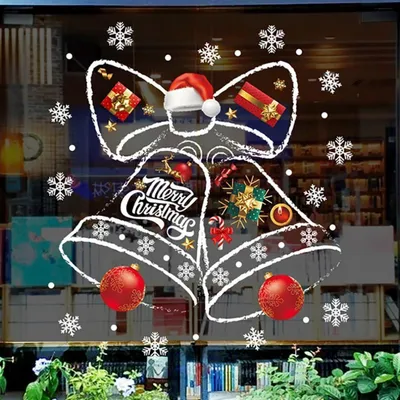 Produktbild von Fensterbilder Weihnachten PVC Statisch Glocken Motiv 45x60cm