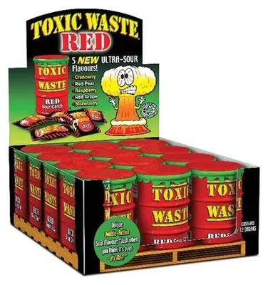 Produktbild von Toxic Waste Sour Candy Drum Red (12 x 42g)