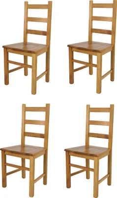 Produktbild von t m c s Tommychairs - 4er Set Stühle RUSTICA für Küche und Esszimmer, robuste Struktur aus Buchenholz, in der Farbe Eichenholz lackiert und Sitzfläche aus Holz