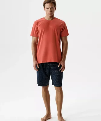 Immagine prodotto di Pigiama da uomo Atlantic, confortevole, in cotone, colore rosso o blu navy, taglia XL