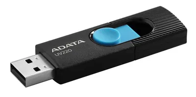 Produktbild von ADATA UV220 32 GB USB 2.0-Flash-Laufwerk, Schwarz und Blau