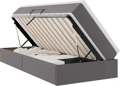 Immagine prodotto di Letto con contenitore e materasso Grigio 90 x 190 cm