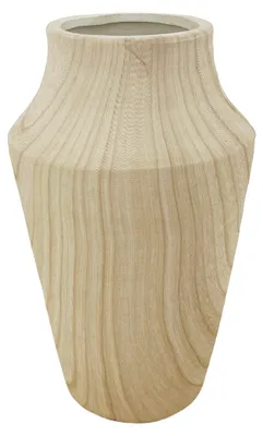 Produktbild von Keramikvase Runa 13,5×13,5×23 cm - Holzoptik