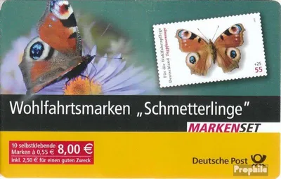 Produktbild von Briefmarken BRD (BR.Deutschland) 2005 Mi MH60 (kompl.Ausg.) gestempelt Schmetterlinge