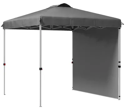 Image de Tente de jardin - Pavillon pliable - 2,5 x 2,5 m - hauteur réglable - protection UV - imperméable - gris foncé