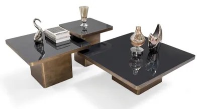 Immagine prodotto di Set di 3 eleganti tavolini da salotto dal design moderno