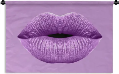 Produktbild von MuchoWow® Wandteppich Wandbehang Lippen - Pastell - Lila 60x40 cm Tapisserie Dekoration Wandtuch - Wanddekorationen