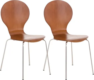 Produktbild von 2er Set Besucherstuhl HLO-CP80  braun