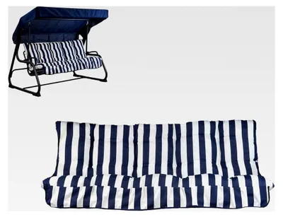 Produktbild von Ersatzbezug mit Dach für 3-Sitzer-Hollywoodschaukel, gestreift, blau (135 cm)