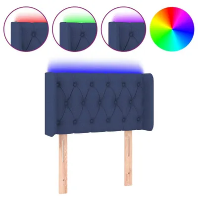 Image de vidaXL Tête de lit LED bleue 83x16x78/88 cm Tissu