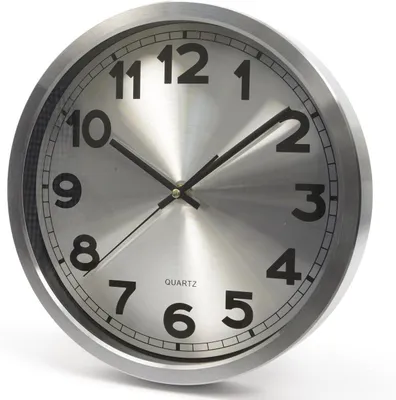 Produktbild von Uhr Metall Wanduhr Sekundenzeiger silber arabische Zahlen Quarz