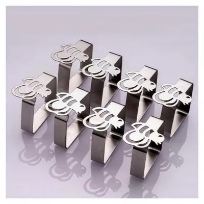 Produktbild von 8-192 Stück Tischtuchklammern aus Edelstahl, Tischdeckenhalter Clips - Silber, Anzahl: 8