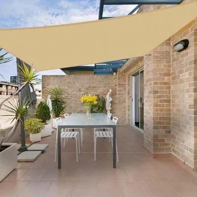 Produktbild von Sonnenseil, rechteckig, 2 x 3 m, wasserfest, PES-Polyester, Sonnenschutz, Windschutz, wasserabweisend, UV-Schutz, für Balkon, Garten, Terrasse