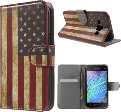 Produktbild von Handyhülle Tasche für Handy Samsung Galaxy J1 Retro Fahne USA