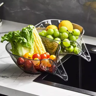 Produktbild von 2X Ablauf Korb Trichter für Küche Waschbecken Multifunktionale Ablauf Korb Transparent