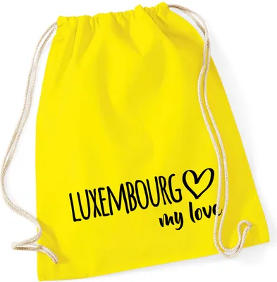 Produktbild von Huuraa Turnbeutel Luxembourg my love 12 Liter Yellow Baumwolle Rucksack Geschenkidee