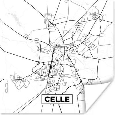 Produktbild von MuchoWow® Poster Karte - Celle - Stadtplan 100x100 cm - Babyzimmer