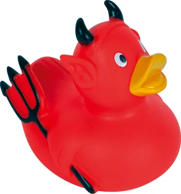 Produktbild von Teufel rot - Hobbyente - Quietscheente - Badeente - ca. 8 cm gross