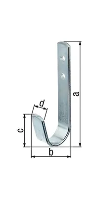 Obrázek produktu pro Alberts 856090 Wandhaken, gebogen, galvanisch blau verzinkt, 90 x 30 mm, 20er Set