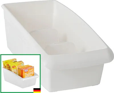 Produktbild von Novaliv Suppentütenbox groß Schubladen Organizer Küche - 25 x 16 cm WEISS Gewürzaufbewahrung Box - Ordnungssystem für Schubladen - Aufbewahrung & Organisation für Dressing & Backzutaten