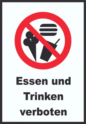 Produktbild von Essen und trinken verboten Schild A1 (594x841mm)