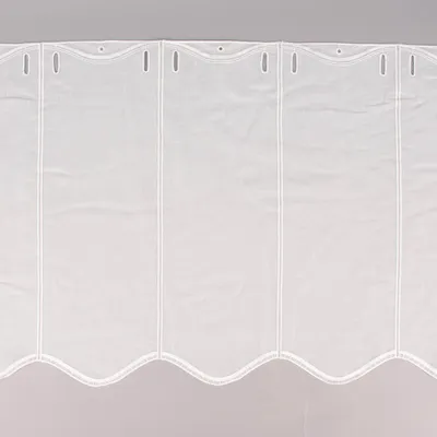 Produktbild von Scheibengardine nähfrei Stickerei Leinenlook ecru 45cm