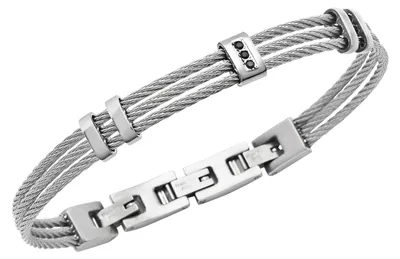 Produktbild von Juwel BREIL Sammlung LOOP, ARMBÄNDER aus HERREN in STAHL Farbe SILBER messen EINZIGARTIG mit KUBIK ZIRCONIA - TJ3631