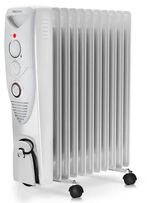 Image de Radiateur électrique à huile de 2500 W - 11 ailettes - Avec minuterie et thermostat - Blanc