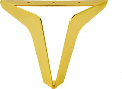 Zdjęcie produktu dla Noga do mebli loftowych w kolorze złotego chromu, wysokość 15 cm, metalowa konstrukcja z ochronną podstawą z tworzywa sztucznego, unikalny design do stylowych wnętrz.