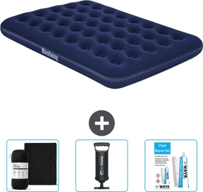 Produktbild von Bestway Luftmatratze - Französisches Bett - 137 x 191 x 22 cm - Blau - Im Lieferumfang enthalten Zubehör