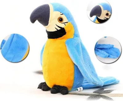 Produktbild von Elektrische Sprechender Papagei Spielzeug Nachsprechendes Plüschvogel Papagei Vogel Plüschtiere Kuscheltiere Spielzeug Talking Parrot Plüsch Spielzeug für Kinder Mädchen Jungen