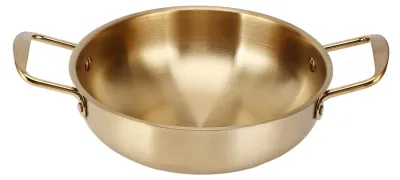 Produktbild von Kochgeschirr Goldenes Edelstahl - Pastakochtopf - Suppentopf - Schmortopf - Induktionskochgeschirr - Doppelgriff - 28 cm