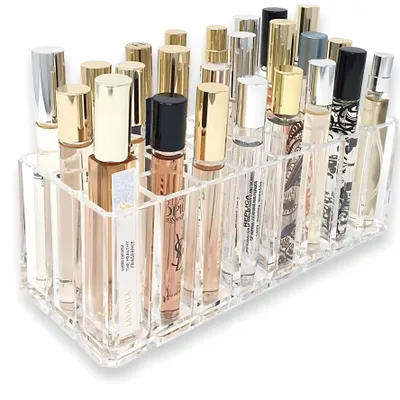 Acryl Parfum Organizer, 24 Fächer, transparent, 8,6 x 3,5 x 3 Zoll