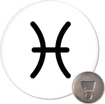 Produktbild von Huuraa Magnet Fische Sternzeichen Zeichen 59mm Kühlschrankmagnet rund Flaschenöffner Geschenkidee