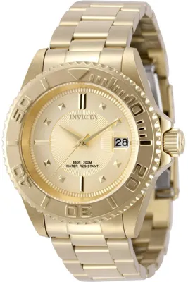 Obrázek produktu pro Invicta Pro Diver 50397 Pánské Hodinky - Quartz Hnutí - Nerezová Ocel s Zlatým Ciferníkem - 40 mm