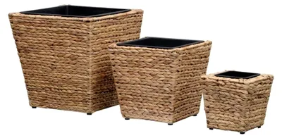 Produktbild von Hochbeet 3-TLG. Pflanzkübel Blumenkübel Blumentopf Pflanztopf Übertopf Blumenkasten Pflanzgefäß Set Pflanzeinsatz Garten Wasserhyazinthe