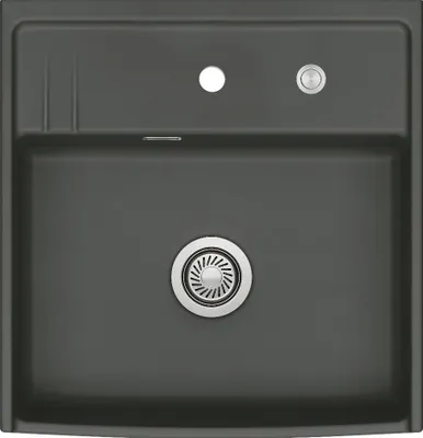 Produktbild von KeraDomo Elementspüle KENTRO 60 SCHIEFER für AP-Tiefe 60 cm - Excenterbedienung / systemceram / Keramikspüle