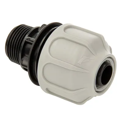 Produktbild von tecuro PP-Klemmverbinder gerade, für Spiralschläuche Ø 19-20 mm x 3/4 Zoll AG