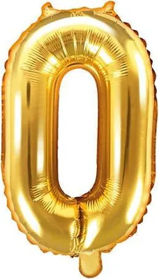 Produktbild von Folienballon Zahl „0“, 35cm, gold