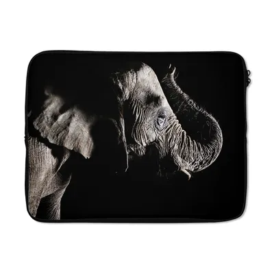 Produktbild von MuchoWow® Laptop Hülle 15 Zoll Elefant - Schwarz - Tiere - Natur Laptoptasche - Laptoptasche - Sleeve - Rundum-Schutz