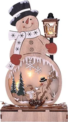 Image de Solight LED Bonhomme de neige en bois 1V233