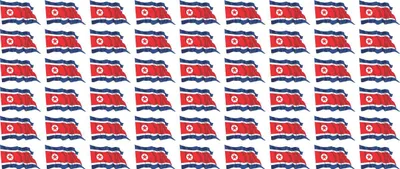 Produktbild von Mini Aufkleber Set - Pack wehend - 20x12mm - selbstklebender Sticker - Nordkorea - Flagge / Banner / Standarte fürs Auto, Büro, zu Hause und die Schule - 54 Stück