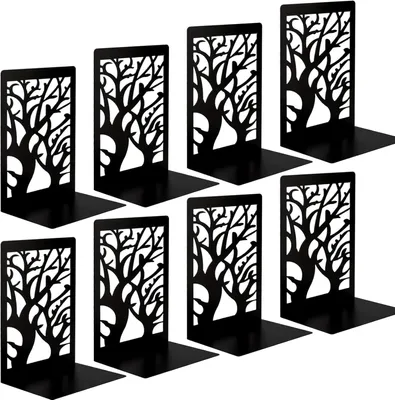 Imagen del producto de Soportes para libros de metal, decorativos, juego de 4, color , para el hogar y la oficina