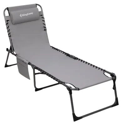 Image de Transat pliant KING CAMP Magnolia B40 - 190 x 59 cm - gris