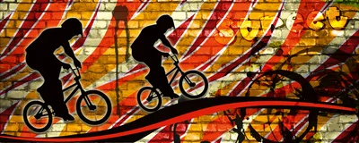 Produktbild von Fototapete - Bicycle Red 375x150cm - Vliestapete