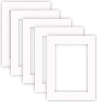 A stack of white picture frames on a white background.